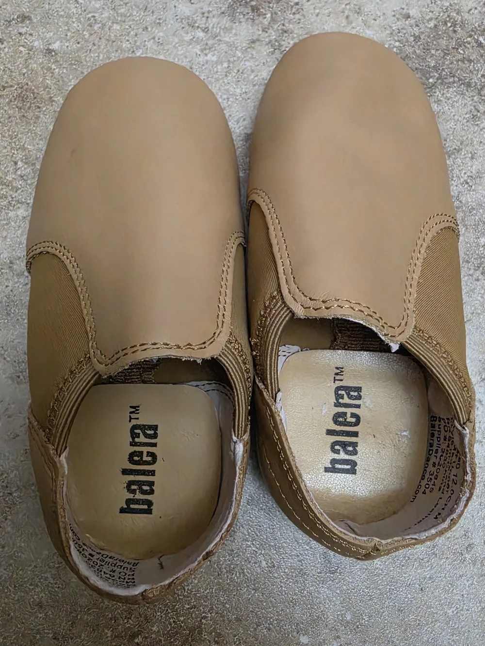 balera Tan Soft Leather Slip-On Kids Shoes Size 12